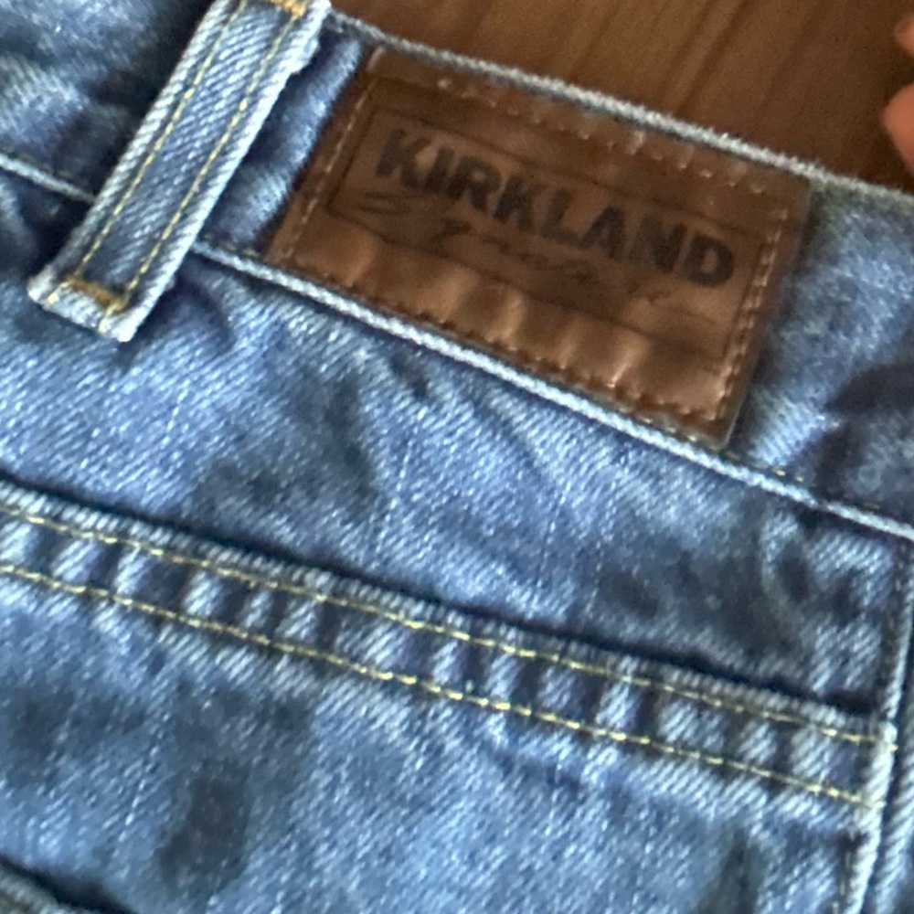 Kirkland Signature Blue Jeans with Brown Label